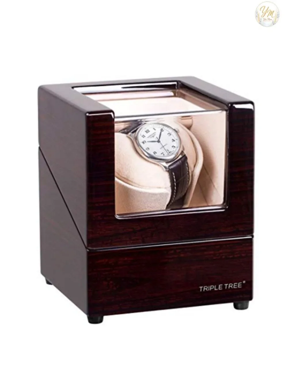 Single Watch Winder, Solid Wood, Super Quiet Japanese Motor, 4 Rotation Modes,